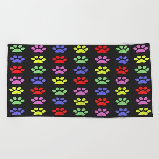 Paw Prints Pattern II Beach Towel