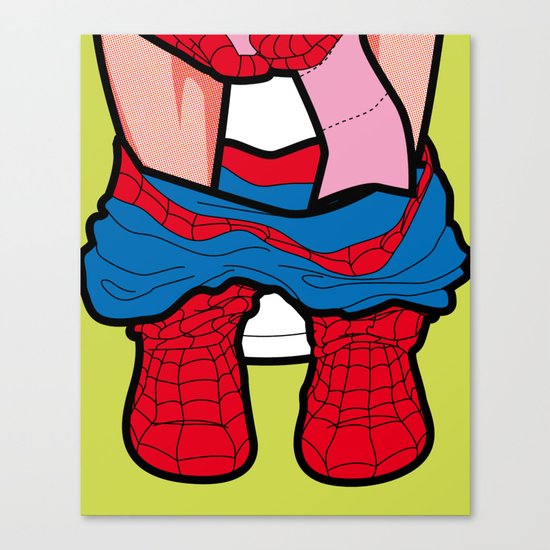 The secret life of heroes - SpiderPoo Canvas Print