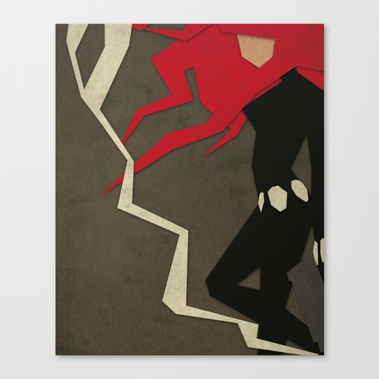 Paper Heroes - Black Widow Canvas Print