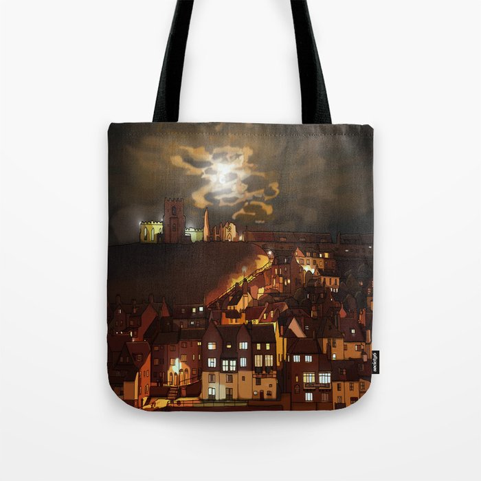 Whitby By Moonlight  Tote Bag