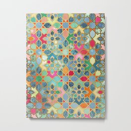 Gilt & Glory - Colorful Moroccan Mosaic Metal Print