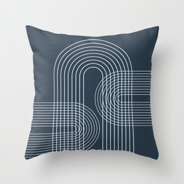 Geometric Lines in night Blue 2 Throw Pillow