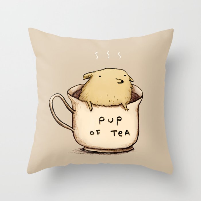 Pup of Tea Throw Pillow