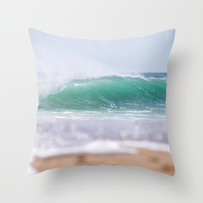 Sea Glass Waves Throw Pillow