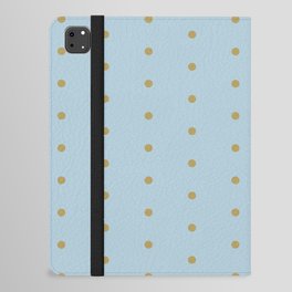 Classic Polka Dot_ Golden Light Blue Pastel Grey Blue iPad Folio Case