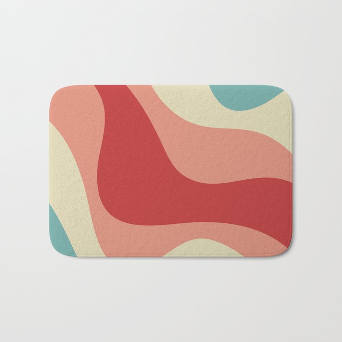 Colorful abstract waves design 2 Bath Mat