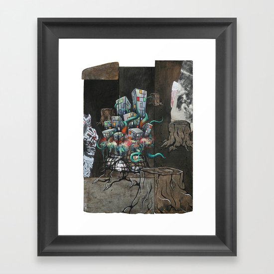 Mending the Stumped Framed Art Print