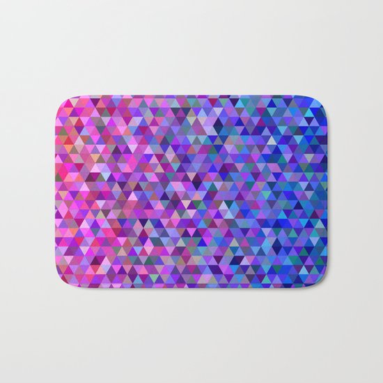 Pink and blue triangles Bath Mat