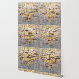 Piet Mondrian (Dutch,1872-1944) - Tableau No. 2 Composition No. V  (Ocher, Blue, Gray & Pink) - Date: 1914 - Style: De Stijl (Neoplasticism), Cubism - Genre: Abstract - Medium: Oil on canvas - Digitally Enhanced Version (2000 dpi) - Wallpaper