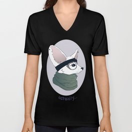Actually... Hipster Fennec Fox V Neck T Shirt