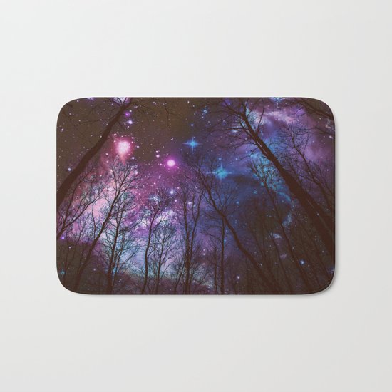 Black Trees Dark Space. Bath Mat
