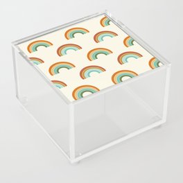 Abstract Rainbow Arches Pattern in Retro Earthy Colors Acrylic Box