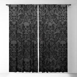 Dark Royal Skull Pattern Blackout Curtain