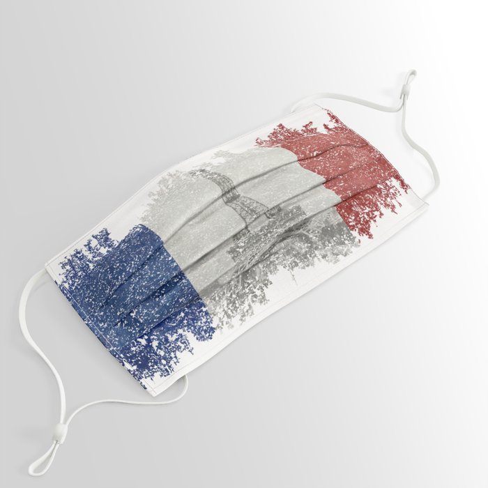 French flag with Eiffel Tower Face Mask