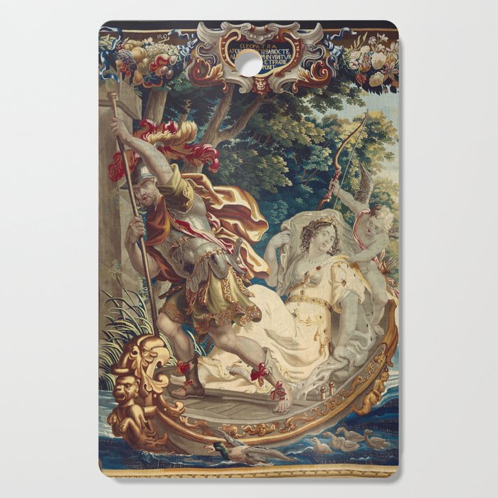 Antique 18th Century 'Cleopatra's Arrival In Rome' Tapestry Cutting Board