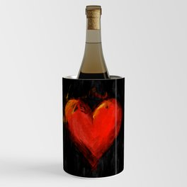 Brush strokes red hearts Wine Chiller