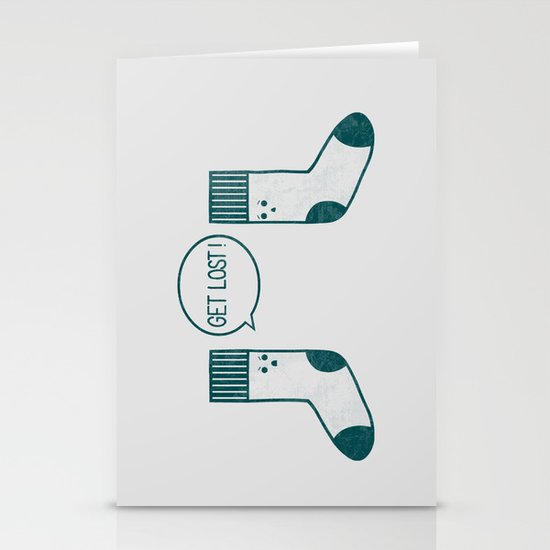 Angry Sock Stationery Cards