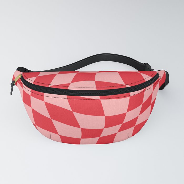 Warped Checkered Pattern (red/pink) Fanny Pack