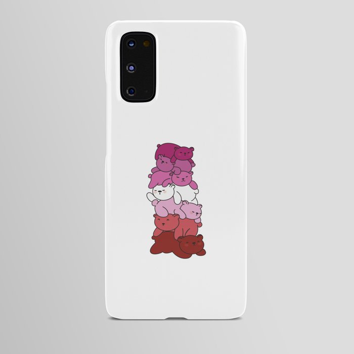 Lesbian Lipstick Flag Pride Lgbtq Cute Bear Bunch Android Case