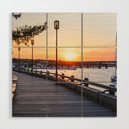 Newburyport Massachusetts Beautiful Sunset on the Merrimack River Wood Wall Art
