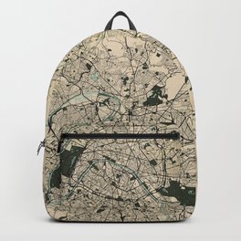 Paris City Map of France - Vintage Backpack