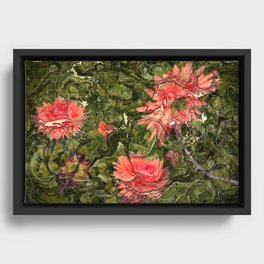 Pink flowers by Lika Ramati Framed Canvas
