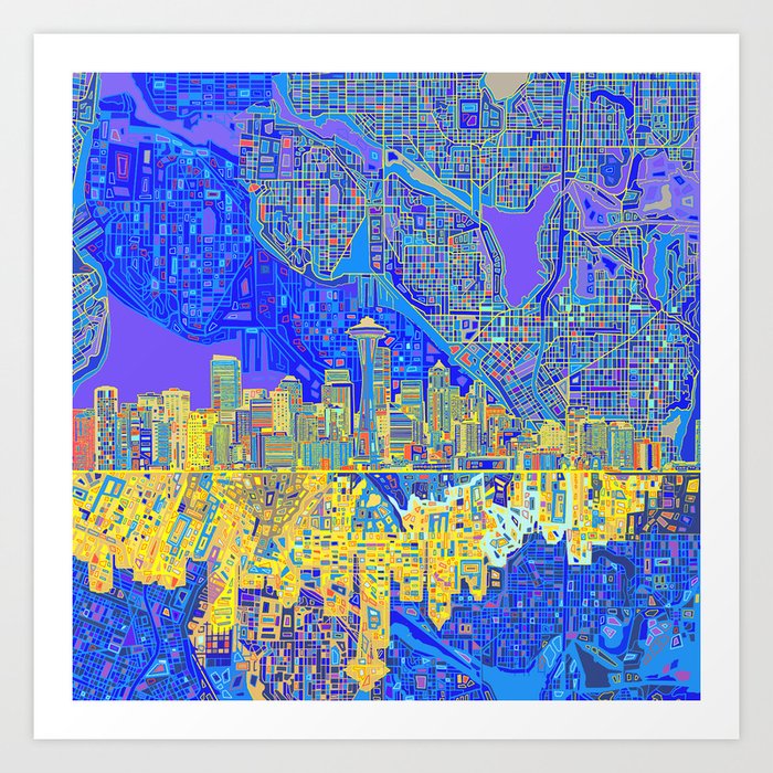 seattle city skyline Art Print