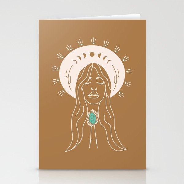 Desert Angel in Camel & Turquoise Stationery Cards