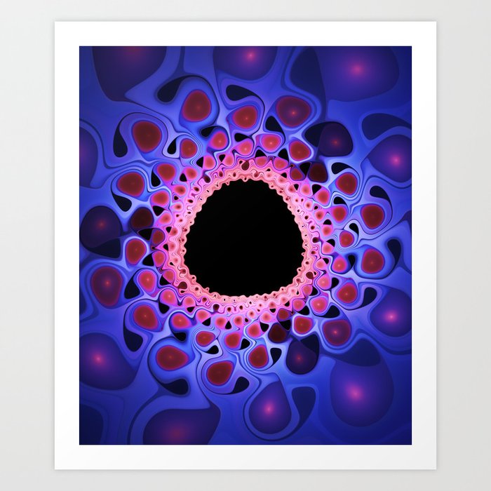 Eye of the Storm II. Blue and Pink Abstract Digital Artwork  Art Print