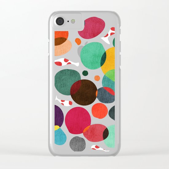 Lotus in koi pond Clear iPhone Case