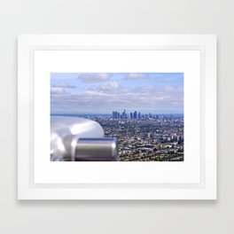 Peeping into Downtown Framed Art Print