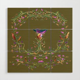 Flower and art nouveau - series 3 Wood Wall Art