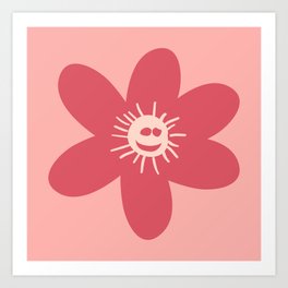 Craizy Daisy Red Art Print