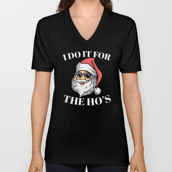 Funny Santa Christmas In July Sunglasses V Neck T Shirt