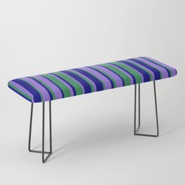 Purple, Sea Green & Blue Colored Stripes/Lines Pattern Bench