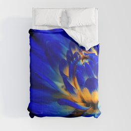 Midnight Blue Dahlia Comforter