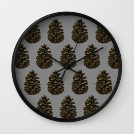 The pine cone on the gray Wall Clock