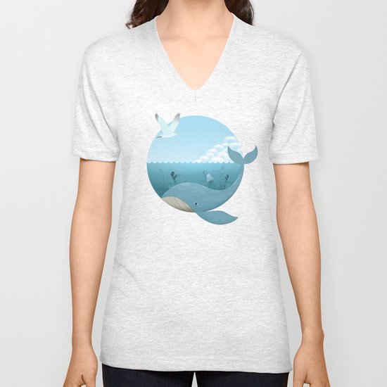 Whale & Seagull (US and THEM) Unisex V-Neck