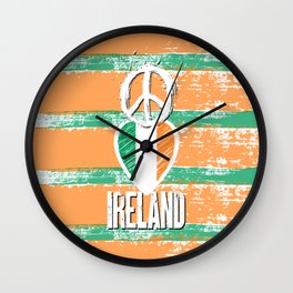 Peace, Love, Ireland Wall Clock