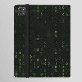 Green background of matrix with binary code iPad Folio Case