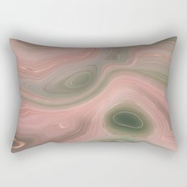 Rose Gold Green Agate Geode Luxury Rectangular Pillow