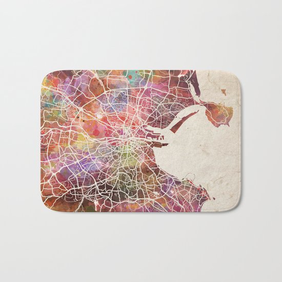 Dublin map Bath Mat