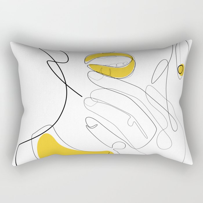 Bold Mustard Lip Rectangular Pillow