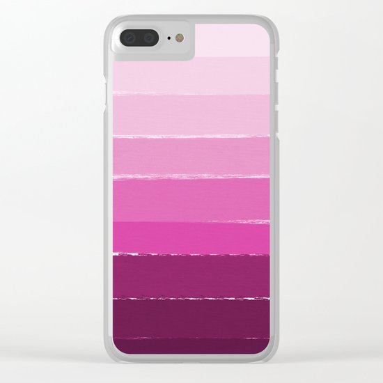 Ombre pink gradient color pantone trendy beach summer happy face Clear iPhone Case