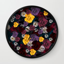 Sunset Flower Garden Wall Clock