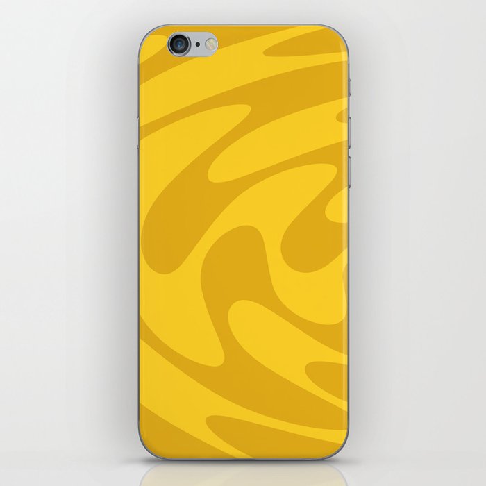 Retro Style Abstract Sonic Wave Pattern 632 Yellow and Gold iPhone Skin