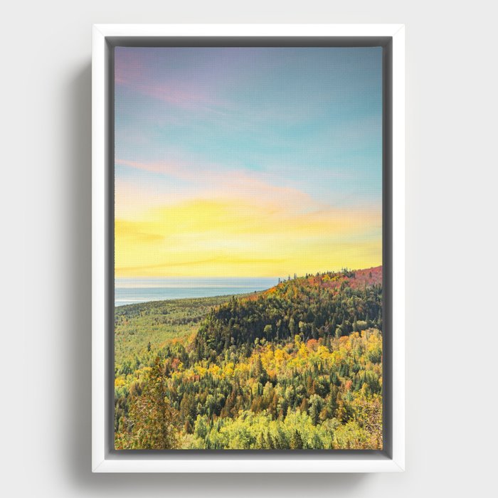 Sunset Over Lake Superior | Autumn Landscape Framed Canvas