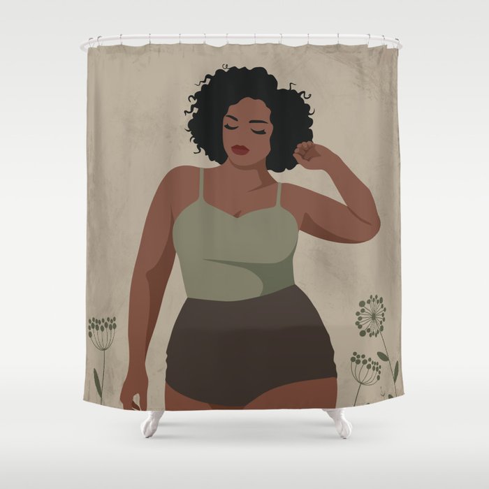 Curvy Black Woman Shower Curtain By Templeofsummer Society6
