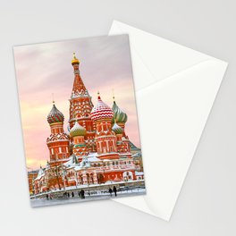 Snowy St. Basil's Cathedral Stationery Cards