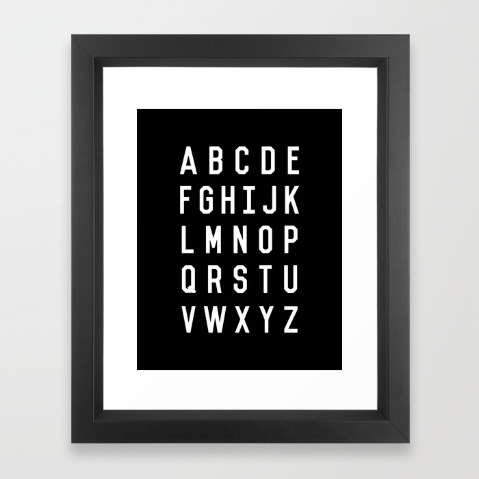 Alphabet Black And White Typography Design Poster With Monochrome